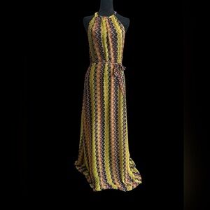 Multicolor‎ Halter Maxi Dress (Medium)